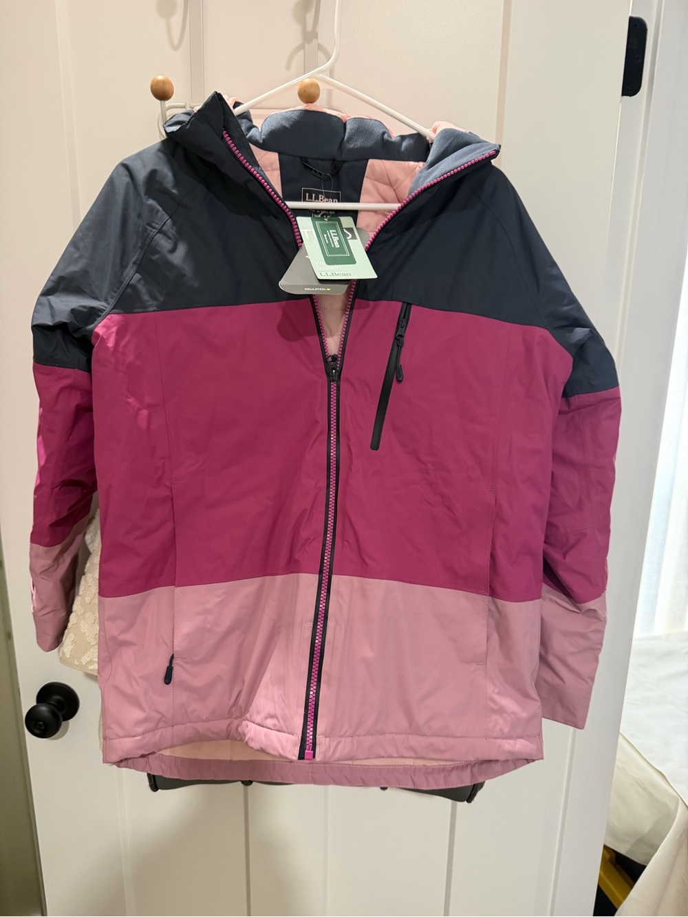 LL Bean Colorblock Pink & Navy Winter Kid’s Jacket